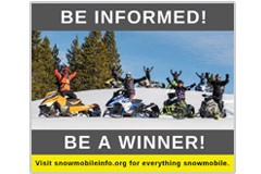 This 940 pixel x 788 pxel social-media meme promotes the snowmobileinfo.org website