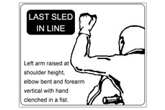 Snowmobiler hand signals clip art